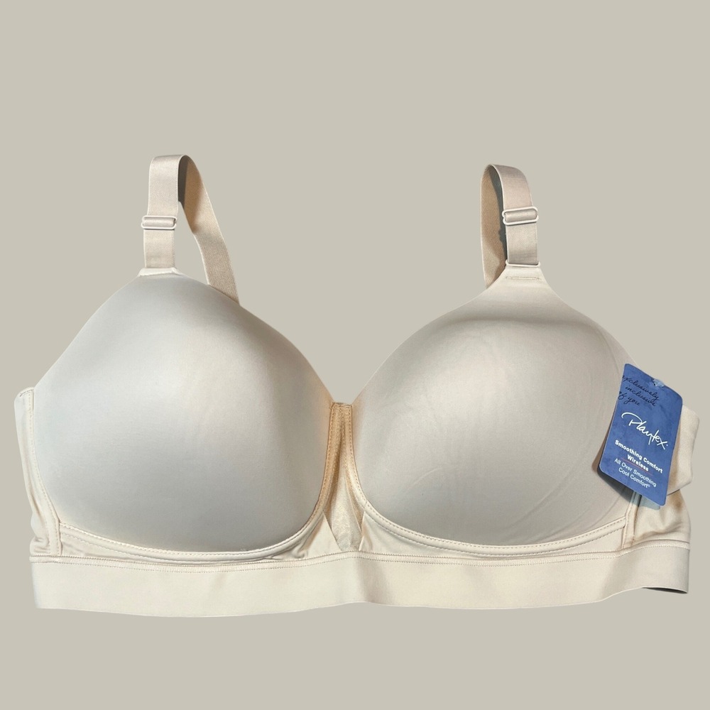 Playtex Smoothing Comfort Wireless Bra 42D Beige Cool Comfort US4753